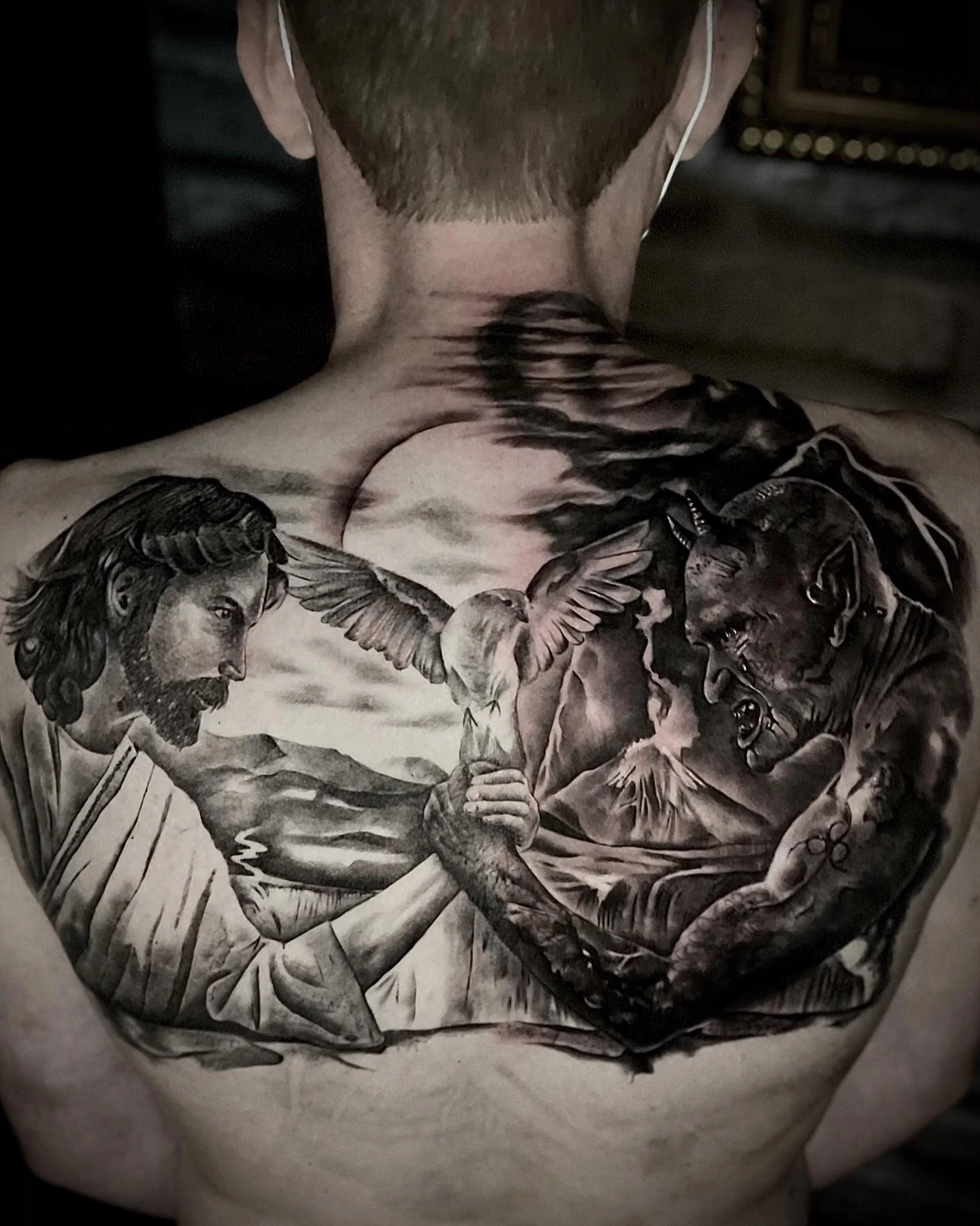God vs Devil back piece (extended view)